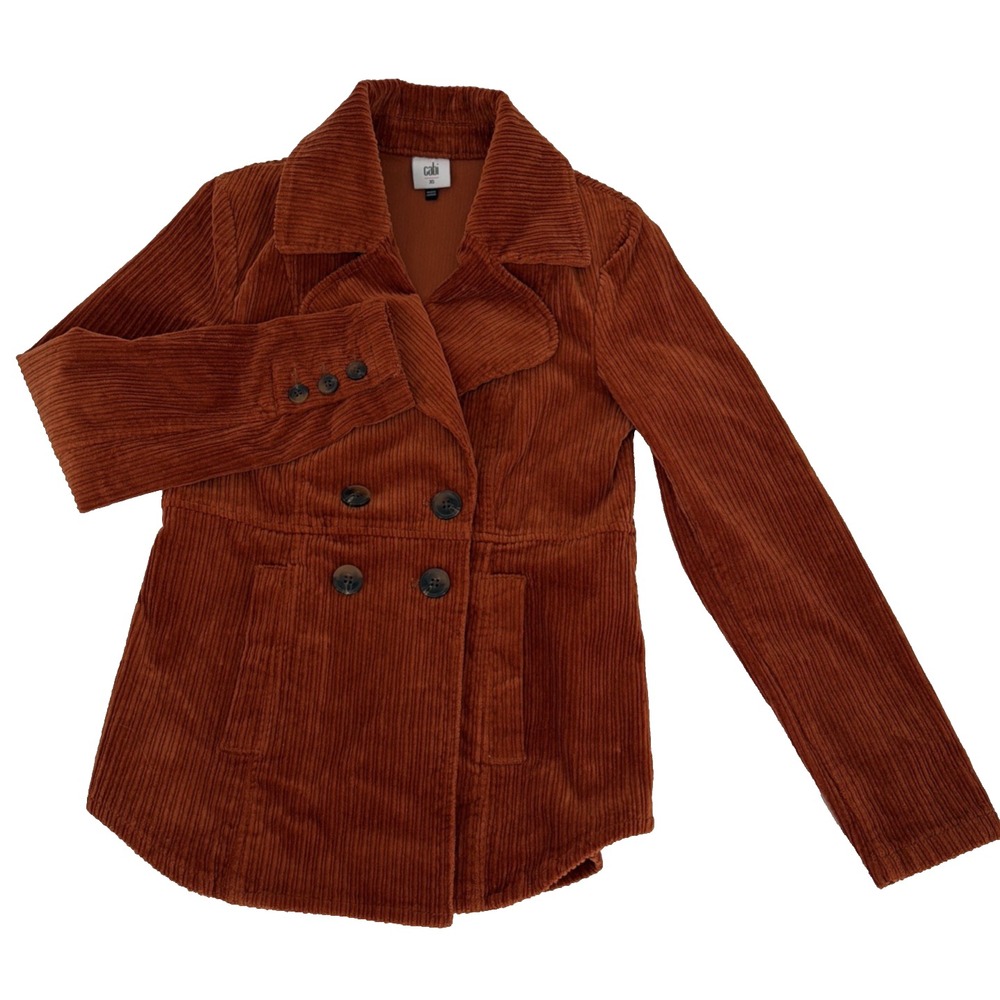 Cabi Professor Peacoat Corduroy Coat #4123 Burnt Orange XS Jacket Corpcore